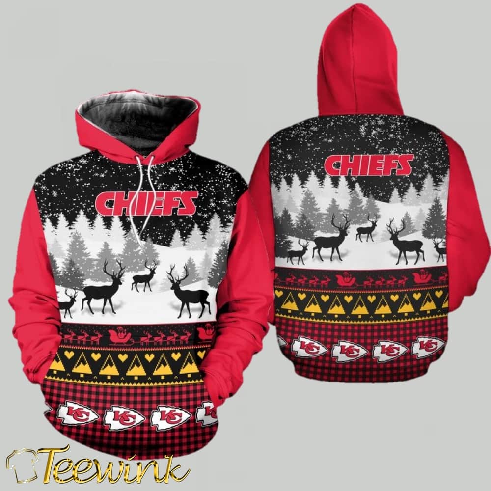 Kansas City Chiefs Christmas Pine Tree 3D Hoodie Kansas City Chiefs Christmas Pine Tree 3D Hoodie
