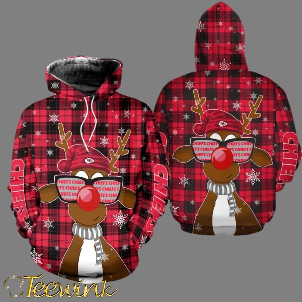 Kansas City Chiefs Christmas Reindeer Winter 3D Hoodie