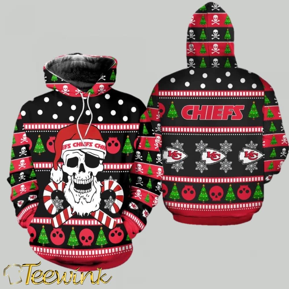 Kansas City Chiefs Christmas Skull 3D Hoodie Kansas City Chiefs Christmas Skull 3D Hoodie