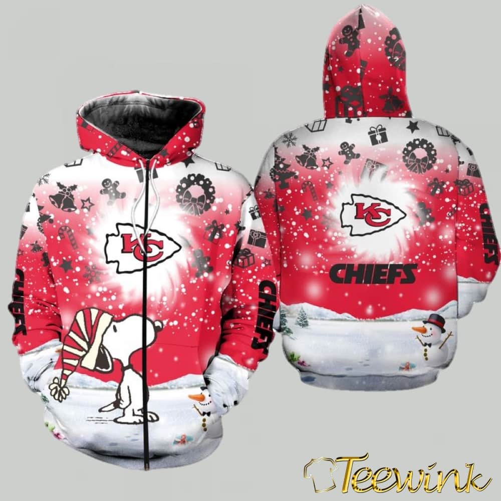Kansas City Chiefs Christmas Snoopy 3D Hoodie