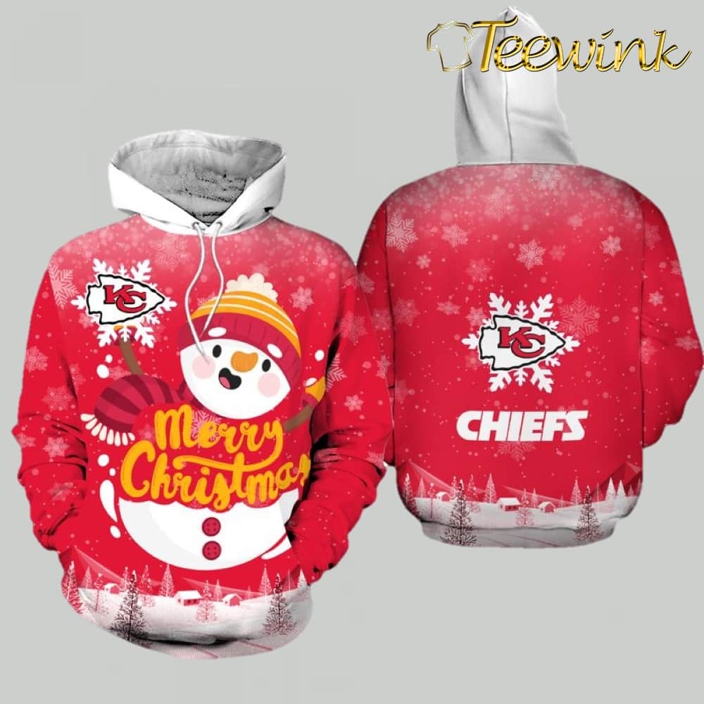 Kansas City Chiefs Christmas Snowman Winter 3D Hoodie