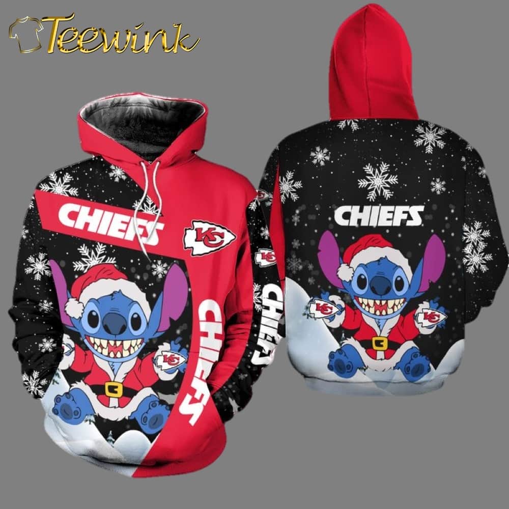Kansas City Chiefs Christmas Stitch 3D Hoodie image 2 Kansas City Chiefs Christmas Stitch 3D Hoodie image 2