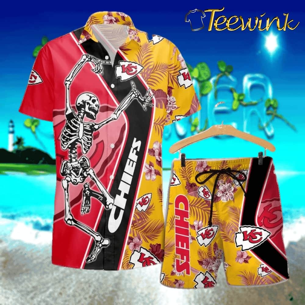 Kansas City Chiefs Dancing Skull Hawaii Shirt and Shorts Summer NEW042010 image 3 Kansas City Chiefs Dancing Skull Hawaii Shirt and Shorts Summer NEW042010 image 3