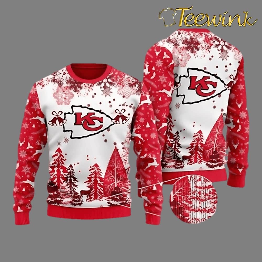Kansas City Chiefs Festive Patchwork Ugly Christmas Sweater Kansas City Chiefs Festive Patchwork Ugly Christmas Sweater