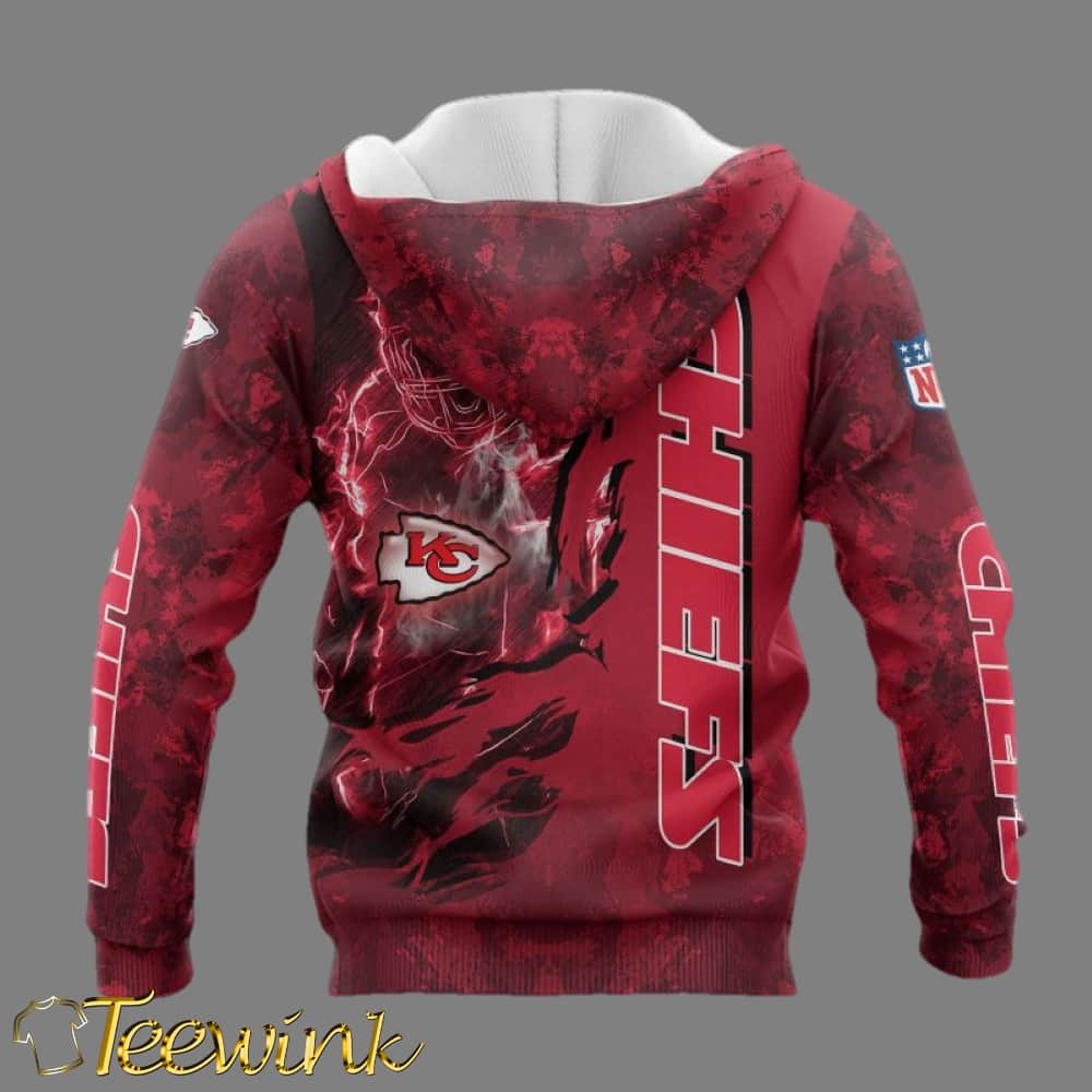 Kansas City Chiefs Fiery Player 3D Hoodie image 2 Kansas City Chiefs Fiery Player 3D Hoodie image 2