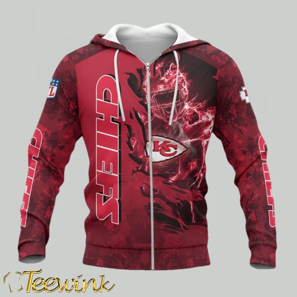 Kansas City Chiefs Fiery Player 3D Hoodie image 3 Kansas City Chiefs Fiery Player 3D Hoodie image 3