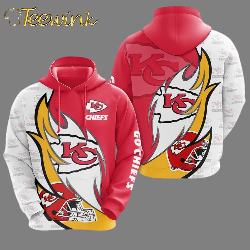 Kansas City Chiefs Firestorm Helmet Burst 3D Hoodie
