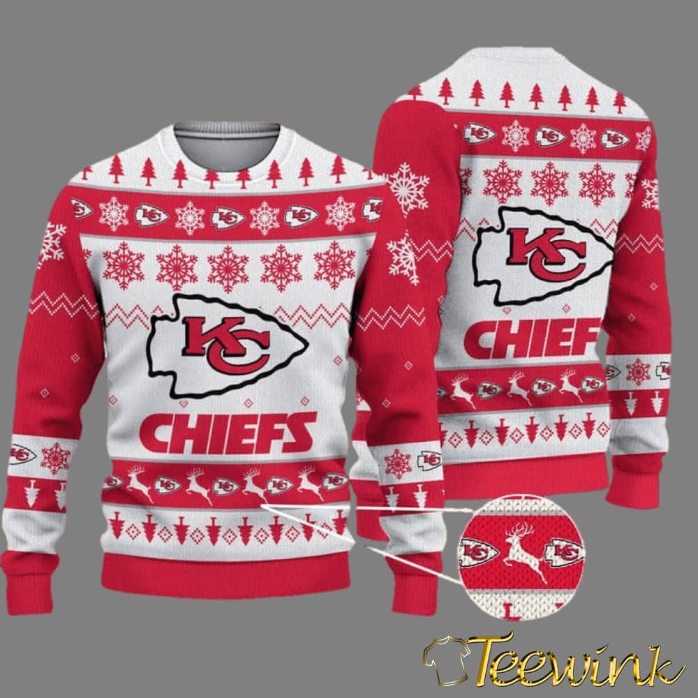 Kansas City Chiefs Frosty Cheer Ugly Christmas Sweater
