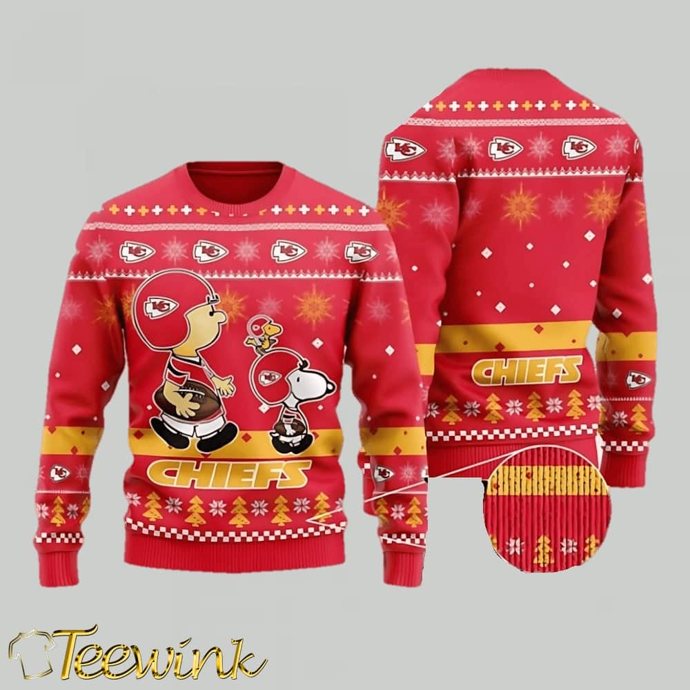Kansas City Chiefs Funny Charlie Brown Peanuts Snoopy Ugly Christmas Sweater
