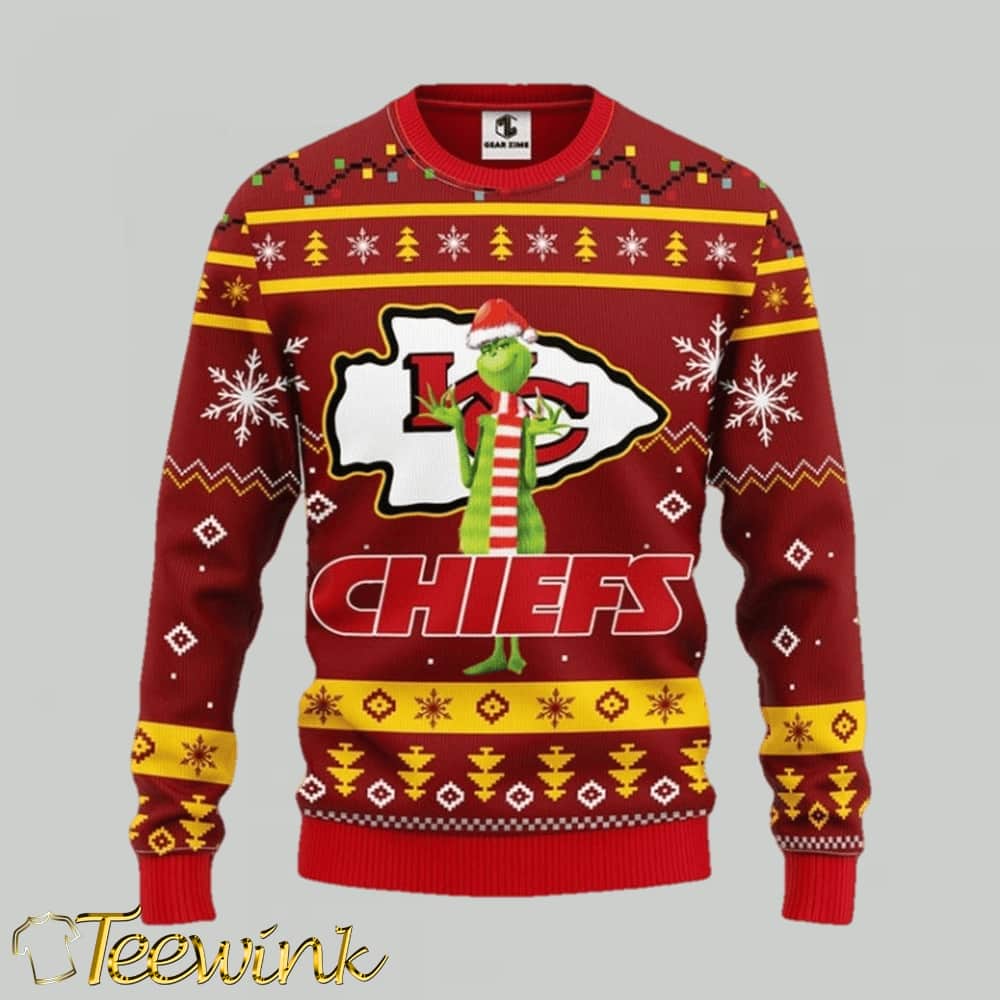 Kansas City Chiefs Funny Grinch NFL Ugly Christmas Sweater Kansas City Chiefs Funny Grinch NFL Ugly Christmas Sweater