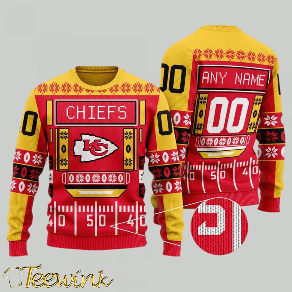 Kansas City Chiefs Game Day Patchwork Ugly Christmas Sweater