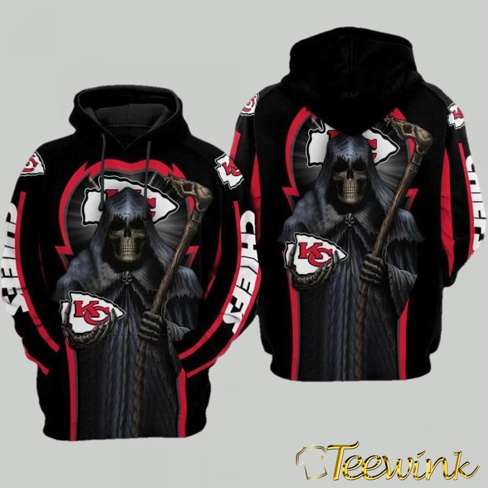Kansas City Chiefs Grim Reaper 3D Hoodie
