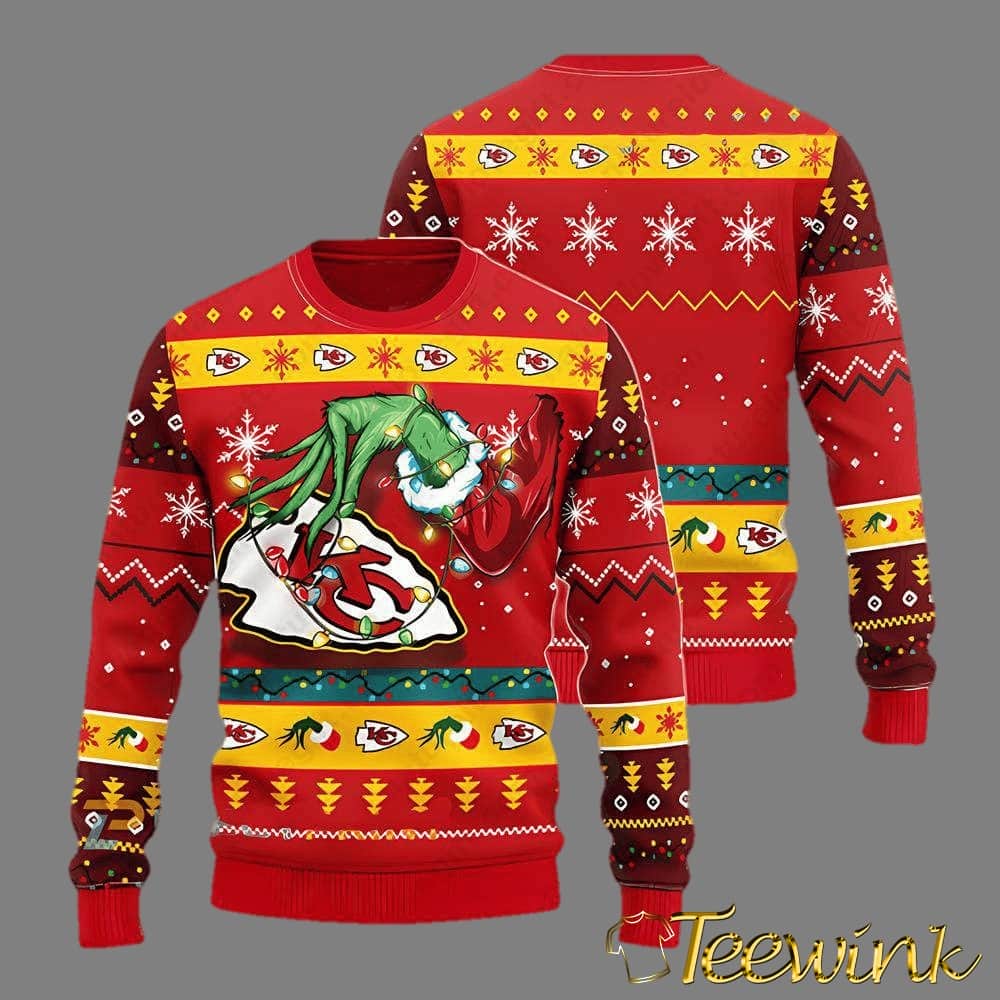 Kansas City Chiefs Grinch Christmas Ugly Sweater