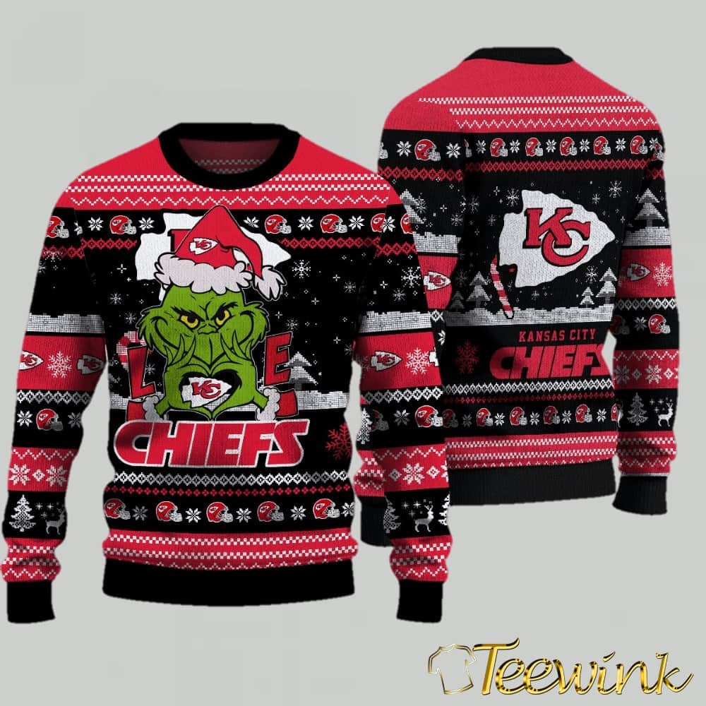 Kansas City Chiefs Grinch Love Ugly Christmas Sweater