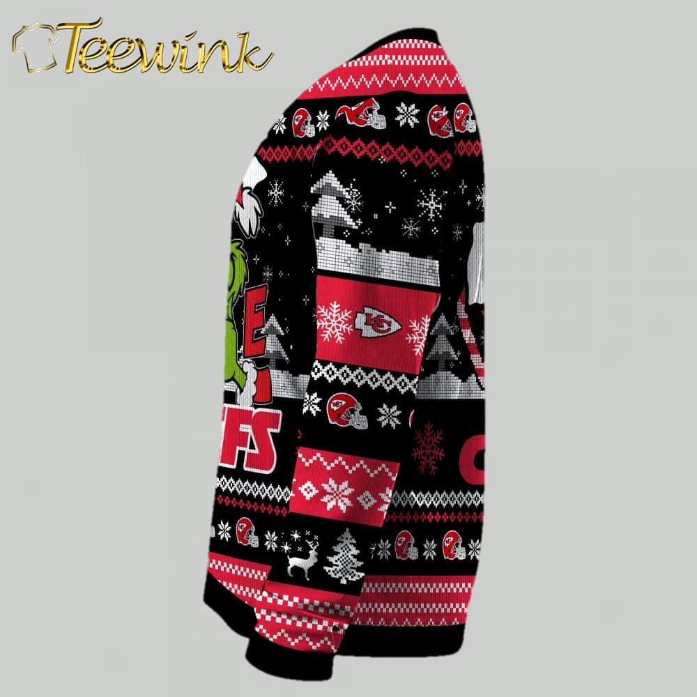 Kansas City Chiefs Grinch Love Ugly Christmas Sweater image 2 Kansas City Chiefs Grinch Love Ugly Christmas Sweater image 2