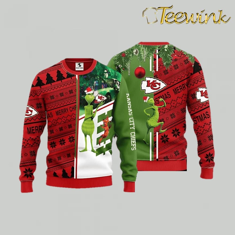 Kansas City Chiefs Grinch Christmas Ugly Sweater Kansas City Chiefs Grinch Christmas Ugly Sweater