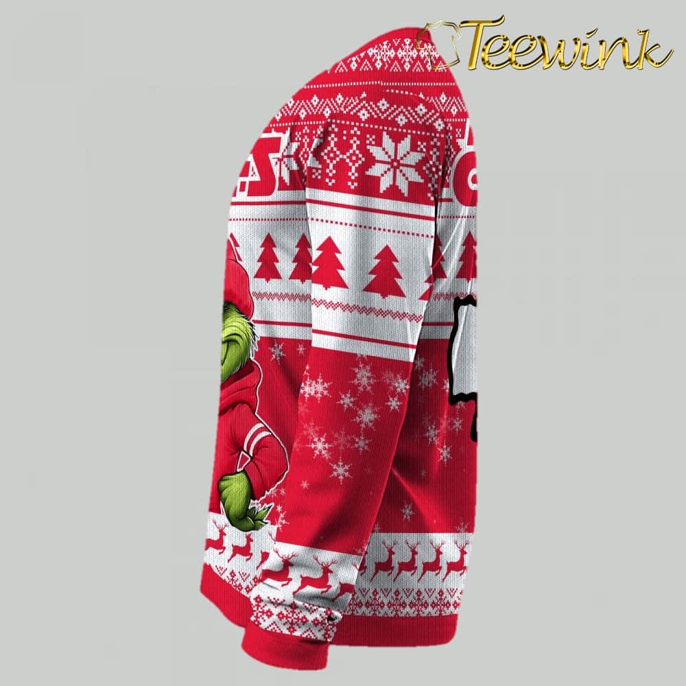 Kansas City Chiefs Grinch Snowball Christmas Sweater image 2 Kansas City Chiefs Grinch Snowball Christmas Sweater image 2