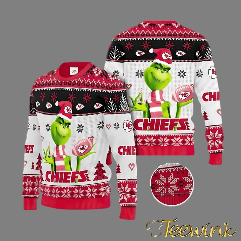 Kansas City Chiefs Grinch Touchdown Ugly Christmas Sweater