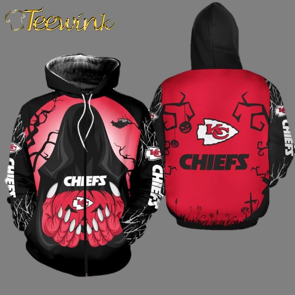 Kansas City Chiefs Halloween Death 3D Hoodie image 2 Kansas City Chiefs Halloween Death 3D Hoodie image 2