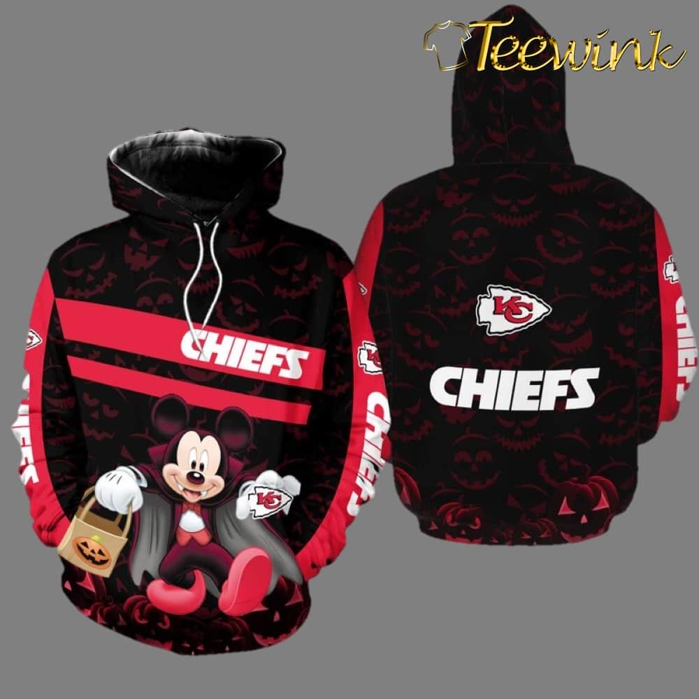 Kansas City Chiefs Halloween Mickey 3D Hoodie