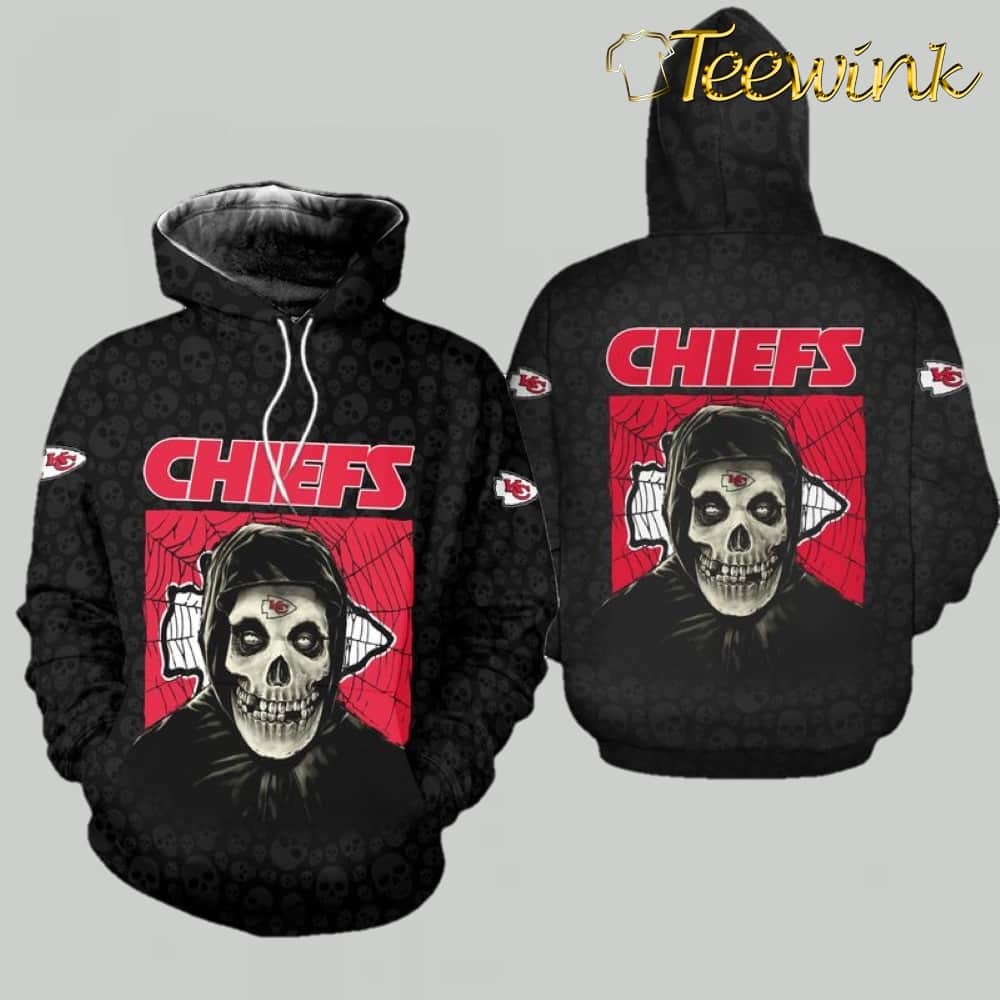 Kansas City Chiefs Halloween Misfit Edition 3D Hoodie image 2 Kansas City Chiefs Halloween Misfit Edition 3D Hoodie image 2