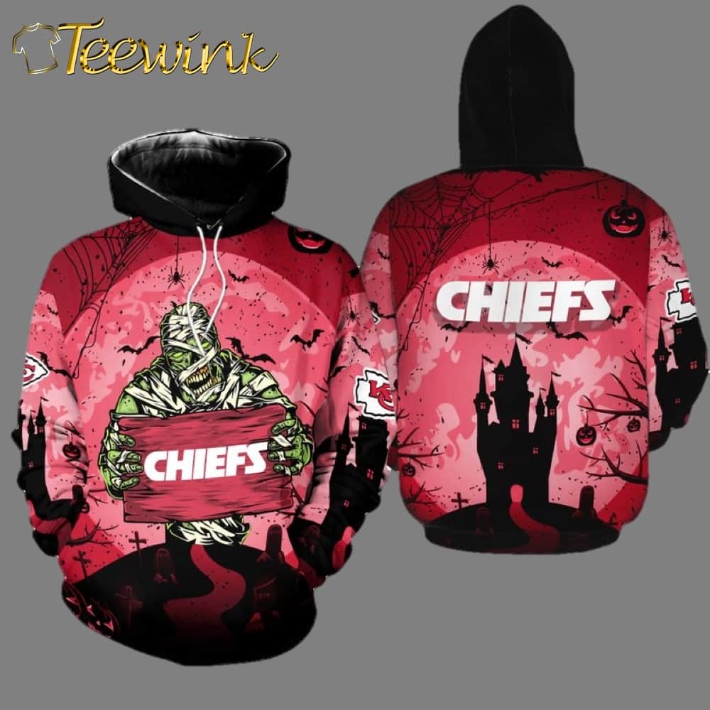 Kansas City Chiefs Halloween Mummy 3D Hoodie