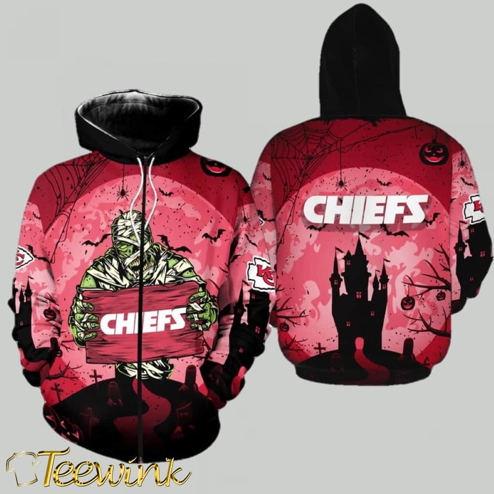 Kansas City Chiefs Halloween Mummy 3D Hoodie image 2 Kansas City Chiefs Halloween Mummy 3D Hoodie image 2