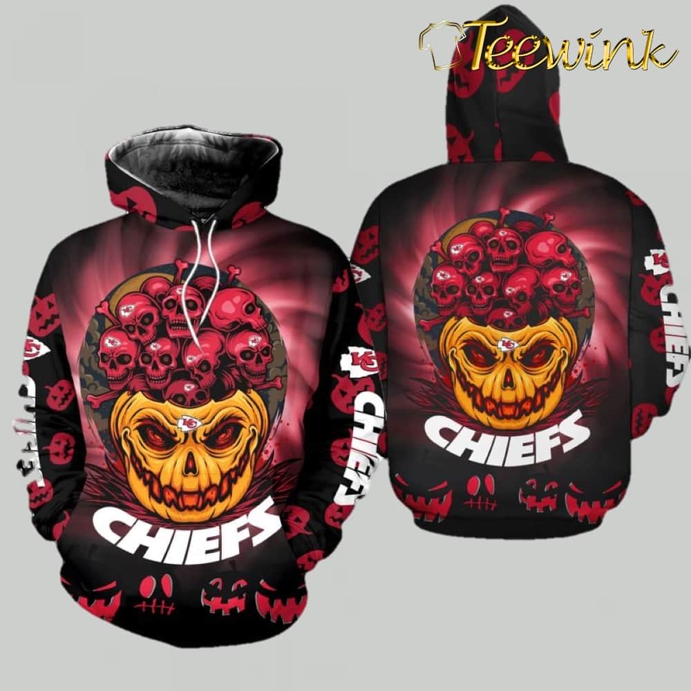 Kansas City Chiefs Halloween Pumpkin 3D Hoodie