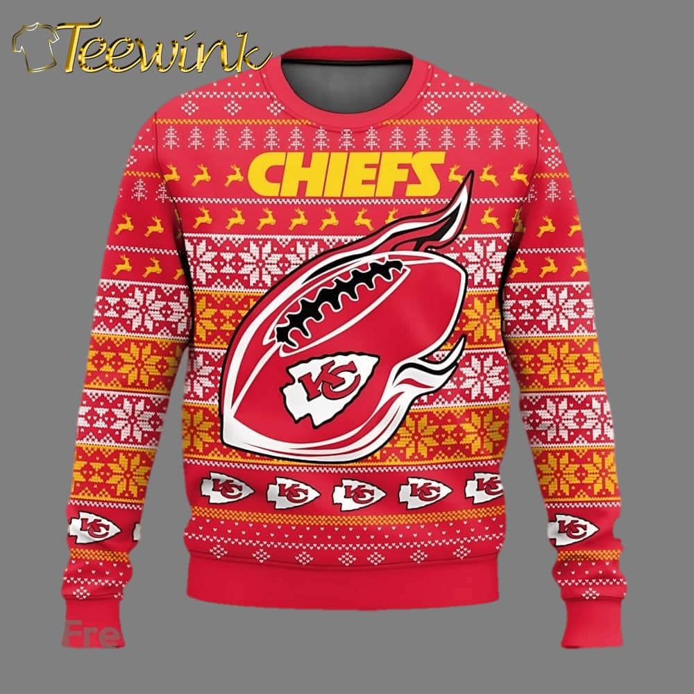 Kansas City Chiefs Holiday Pattern Ugly Christmas Sweater Kansas City Chiefs Holiday Pattern Ugly Christmas Sweater