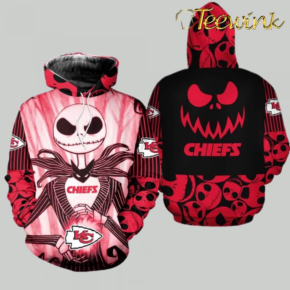 Kansas City Chiefs Jack Skellington Halloween Classic 3D Hoodie Kansas City Chiefs Jack Skellington Halloween Classic 3D Hoodie