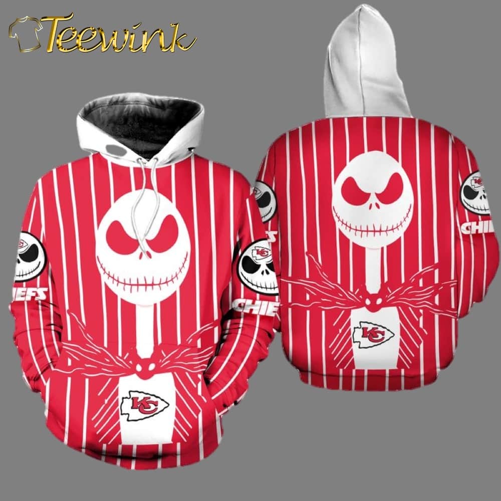 Kansas City Chiefs Jack Skellington Halloween Dark 3D Hoodie Kansas City Chiefs Jack Skellington Halloween Dark 3D Hoodie