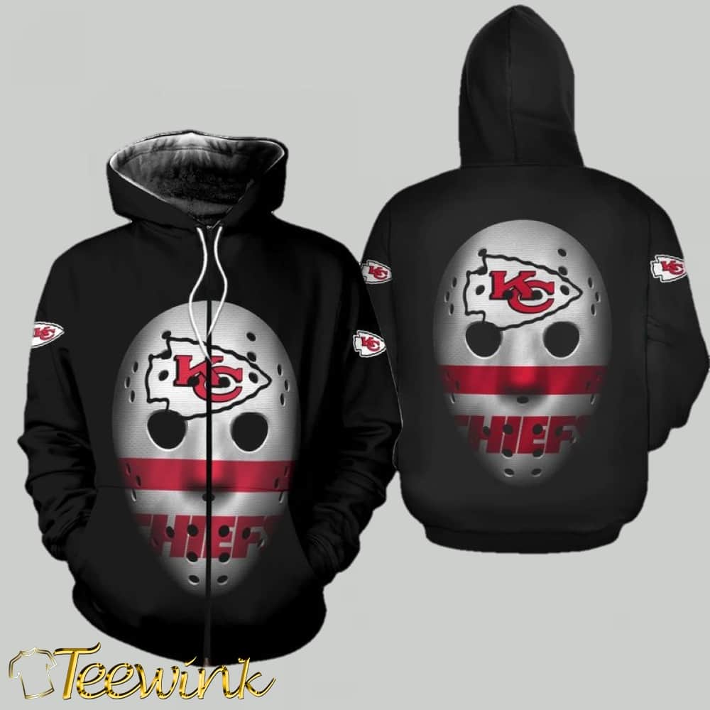 Kansas City Chiefs Mask Limited Edition 3D Hoodie image 2 Kansas City Chiefs Mask Limited Edition 3D Hoodie image 2