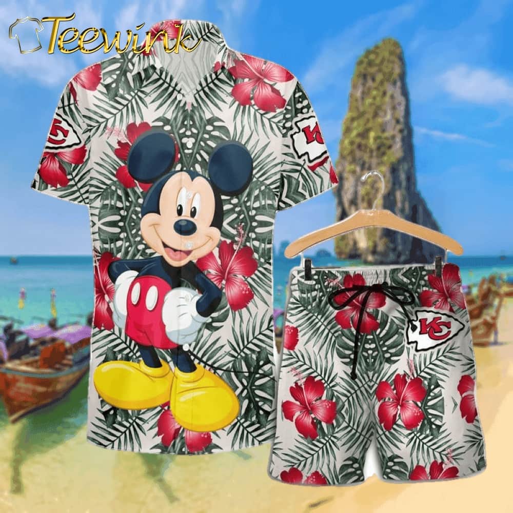Kansas City Chiefs Mickey Hawaii Shirt and Shorts Summer NEW037610 image 2 Kansas City Chiefs Mickey Hawaii Shirt and Shorts Summer NEW037610 image 2