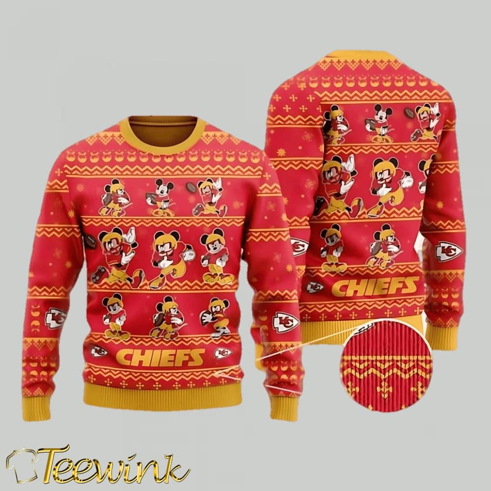 Kansas City Chiefs Personalized Festive Reindeer Ugly Christmas Sweater