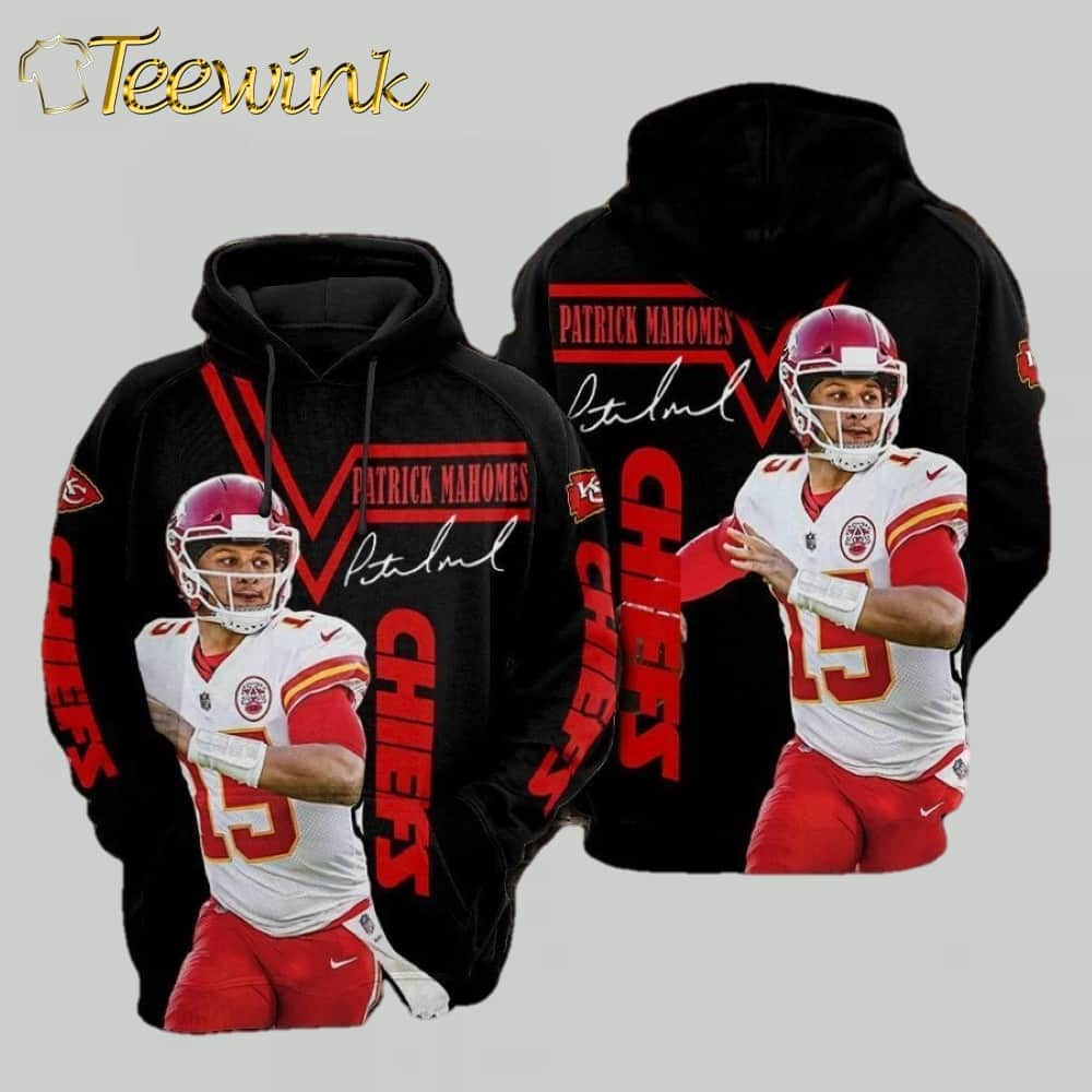 Kansas City Chiefs Patrick Mahomes Autograph Fan 3D Hoodie