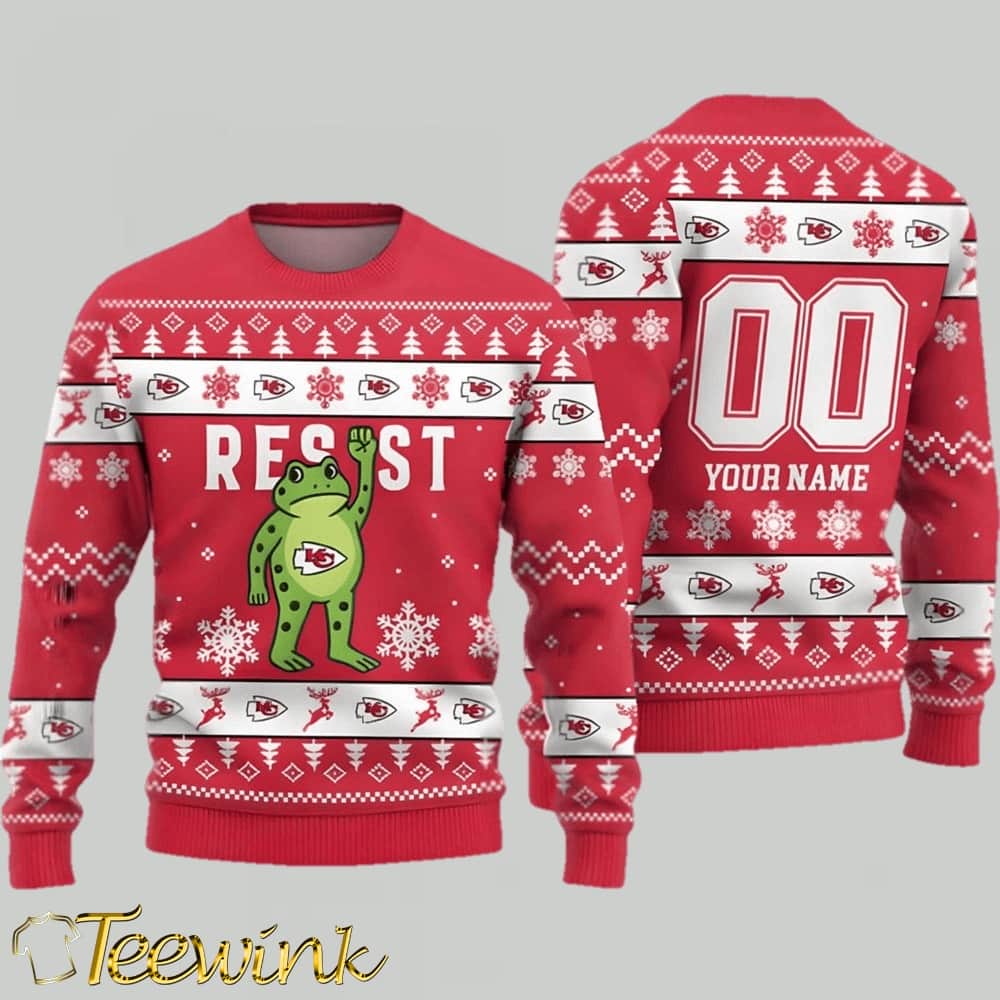 Kansas City Chiefs Portland Frog Resist Ugly Christmas Sweater