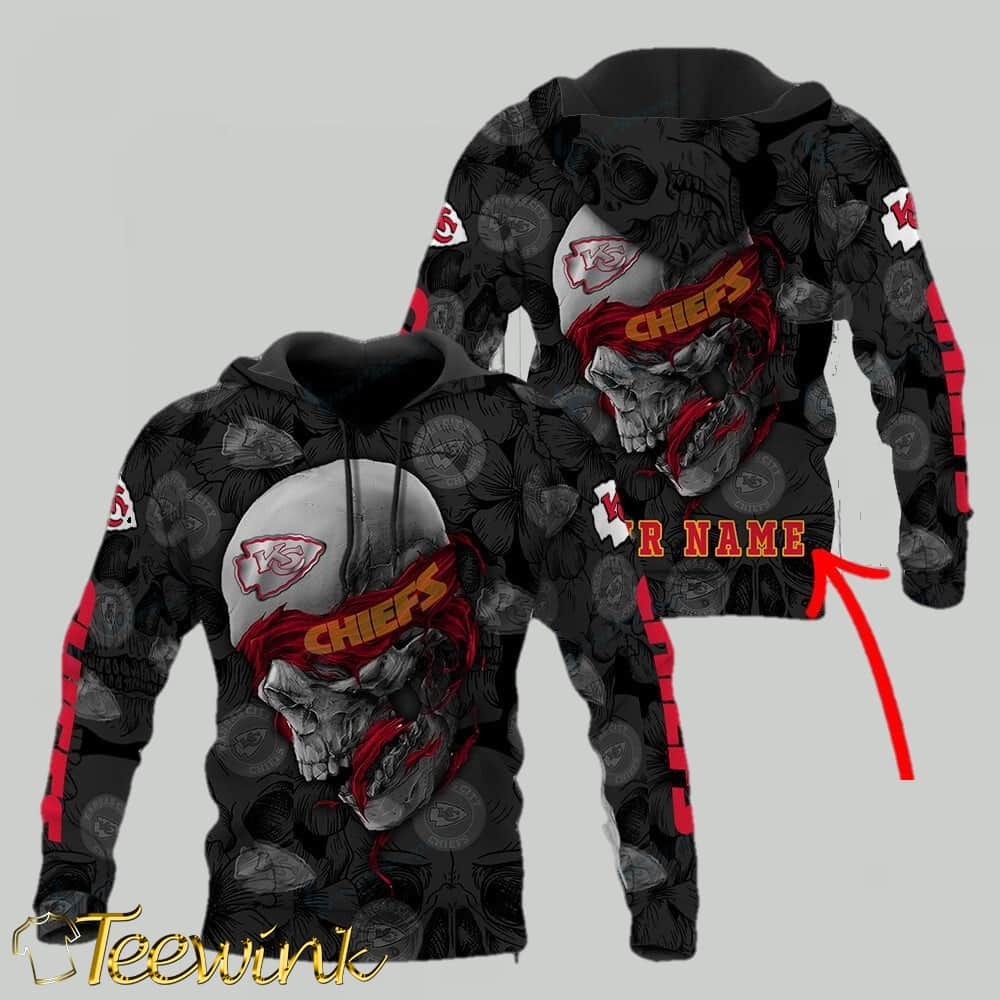 Kansas City Chiefs Reaper Flame Halloween 3D Hoodie