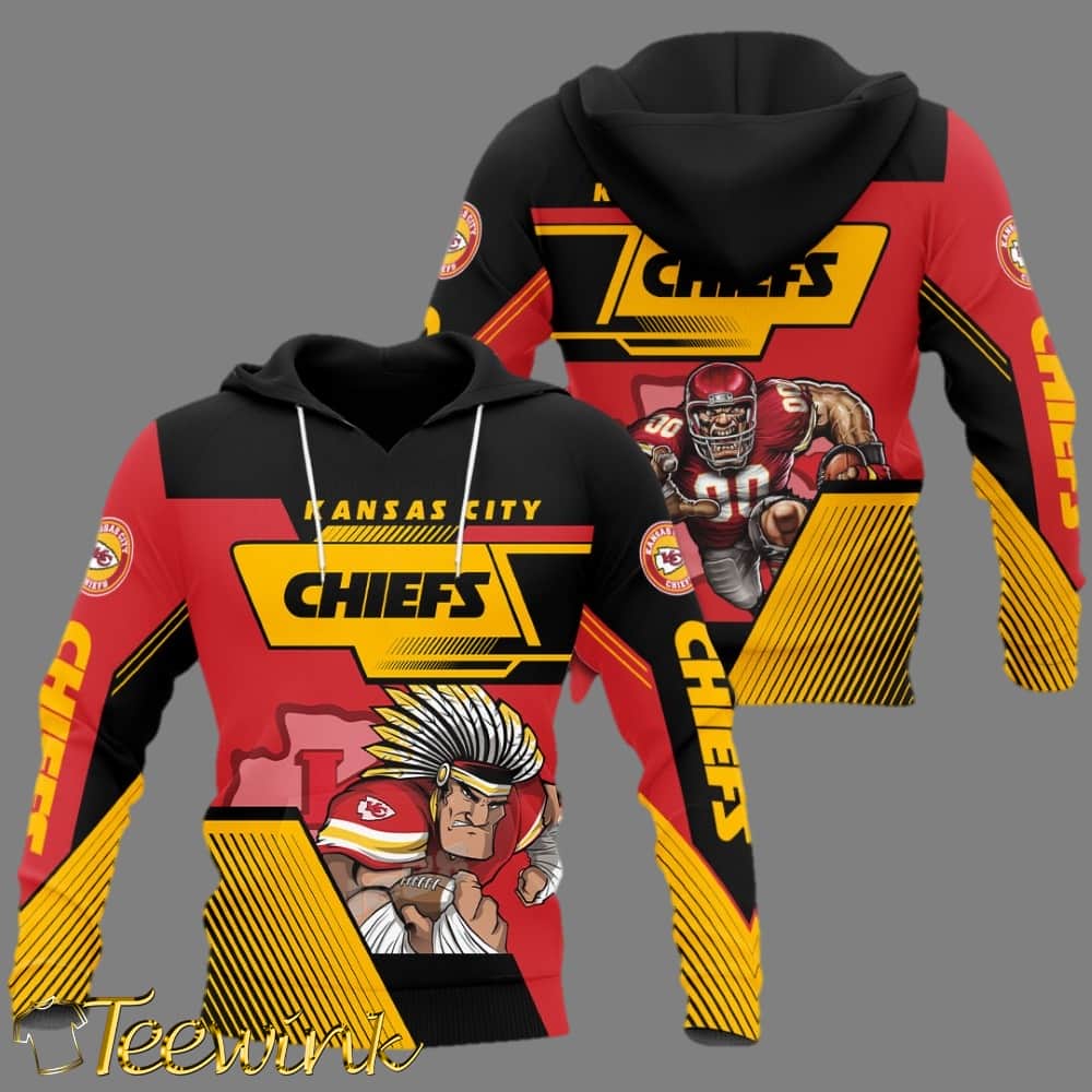 Kansas City Chiefs Rebellious Skull Personalized 3D Hoodie