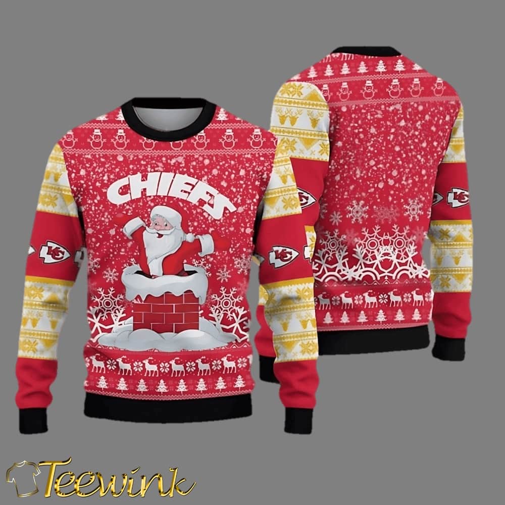 Kansas City Chiefs Santa Claus Pattern Ugly Christmas Sweater