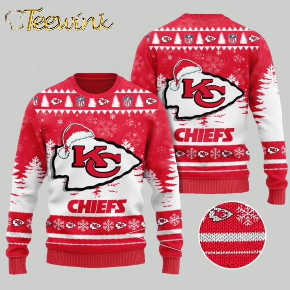 Kansas City Chiefs Santa Hat Christmas Sweater