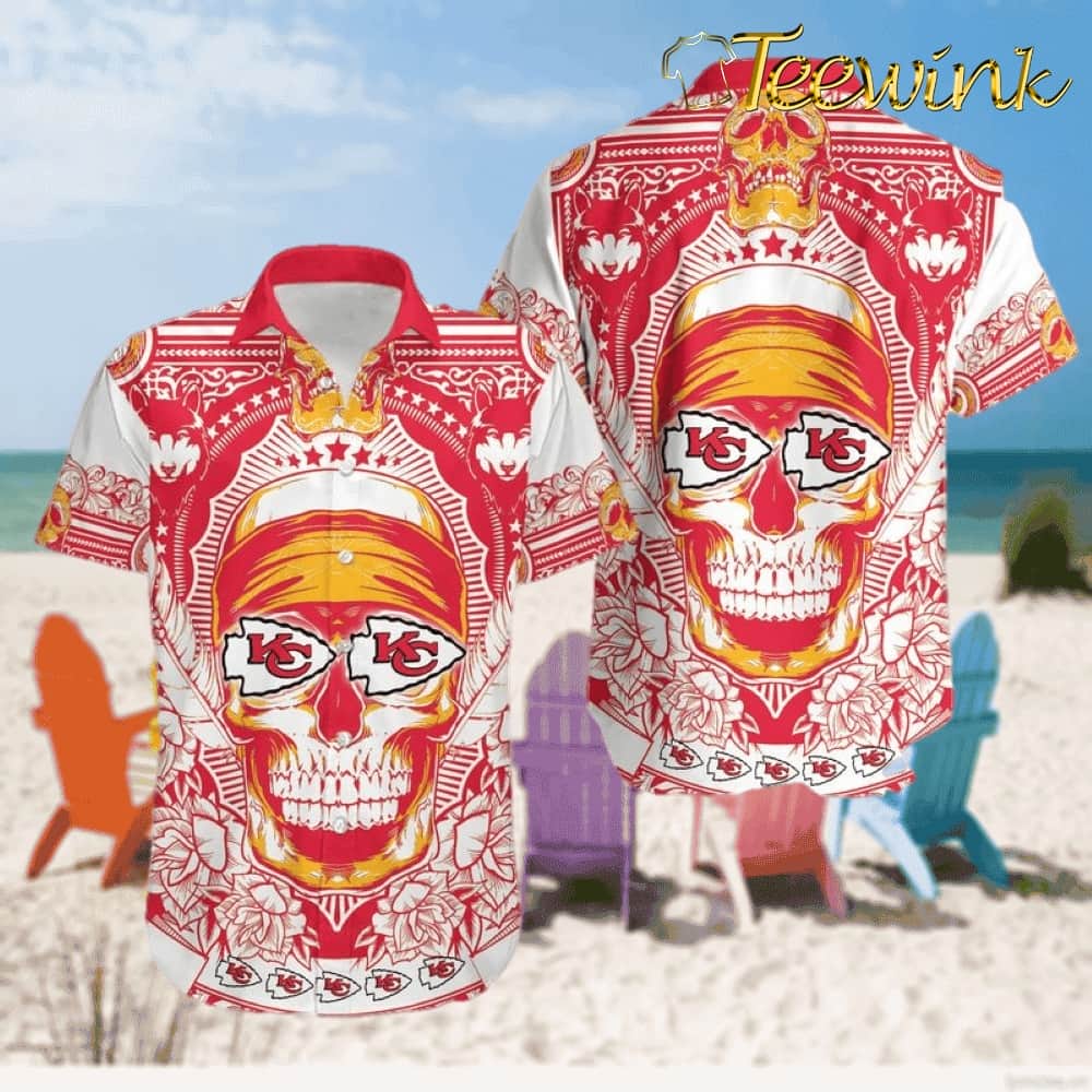 Kansas City Chiefs Skull Hawaiian Shirt and Shorts Summer NLA004910