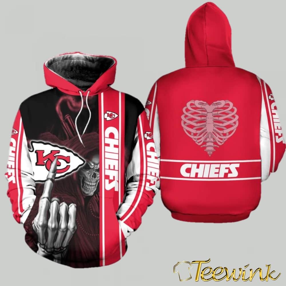 Kansas City Chiefs Skull Halloween Classic 3D Hoodie Kansas City Chiefs Skull Halloween Classic 3D Hoodie