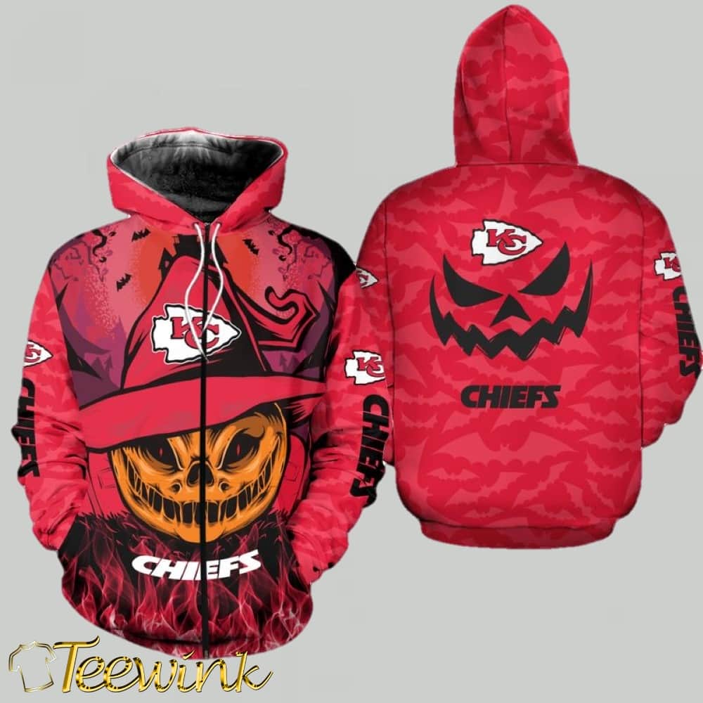 Kansas City Chiefs Skull with Middle Fingers Halloween Edition 3D Hoodie Kansas City Chiefs Skull with Middle Fingers Halloween Edition 3D Hoodie