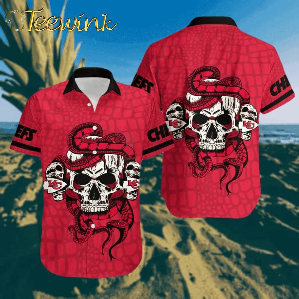 Kansas City Chiefs Skull Warrior Artwork Hawaiian Shirt Kansas City Chiefs Skull Warrior Artwork Hawaiian Shirt