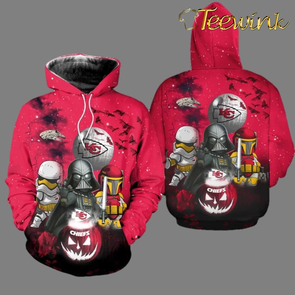 Kansas City Chiefs Star Wars 3D Hoodie image 2 Kansas City Chiefs Star Wars 3D Hoodie image 2