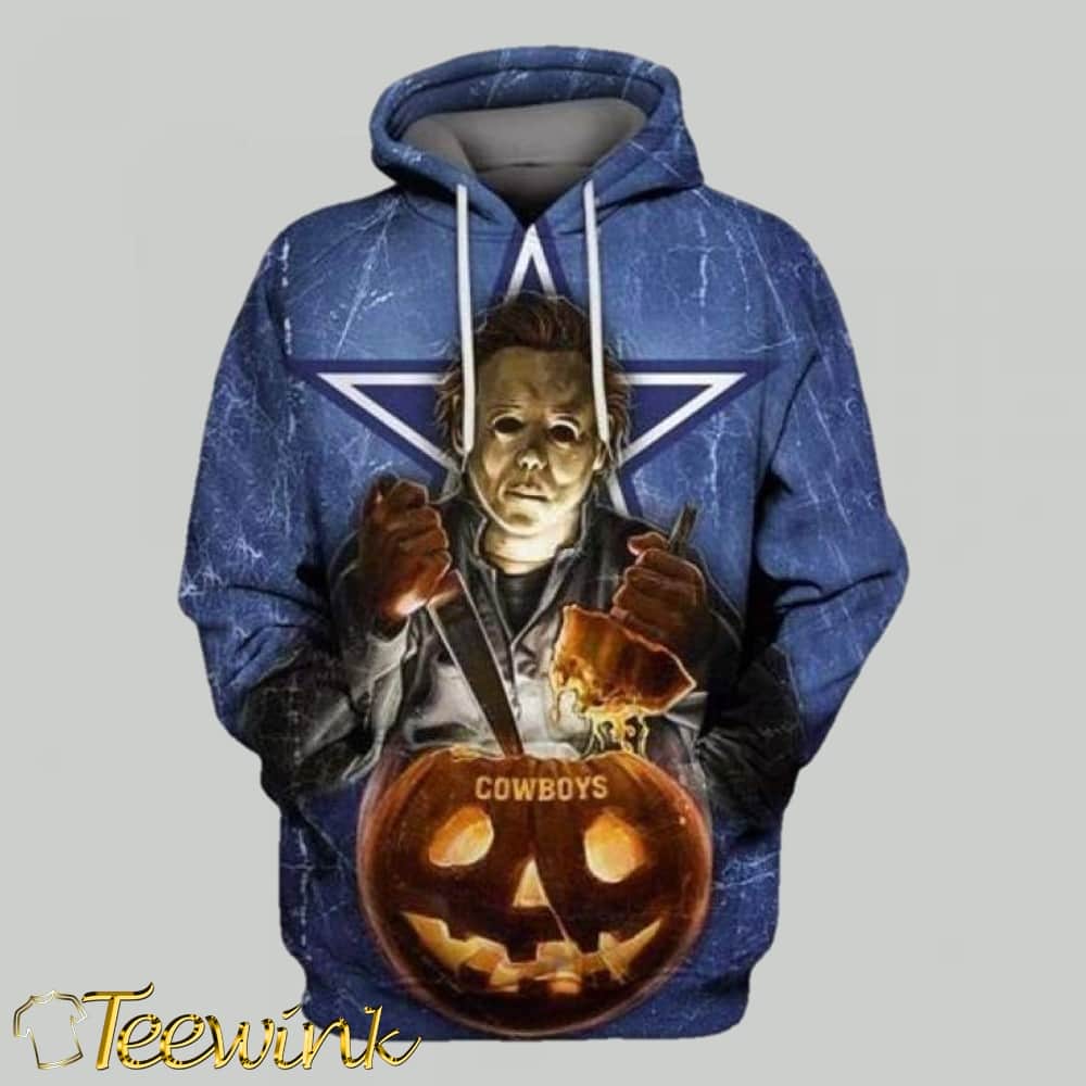 Michael Myers Dallas Cowboys Football Halloween 3D Hoodie
