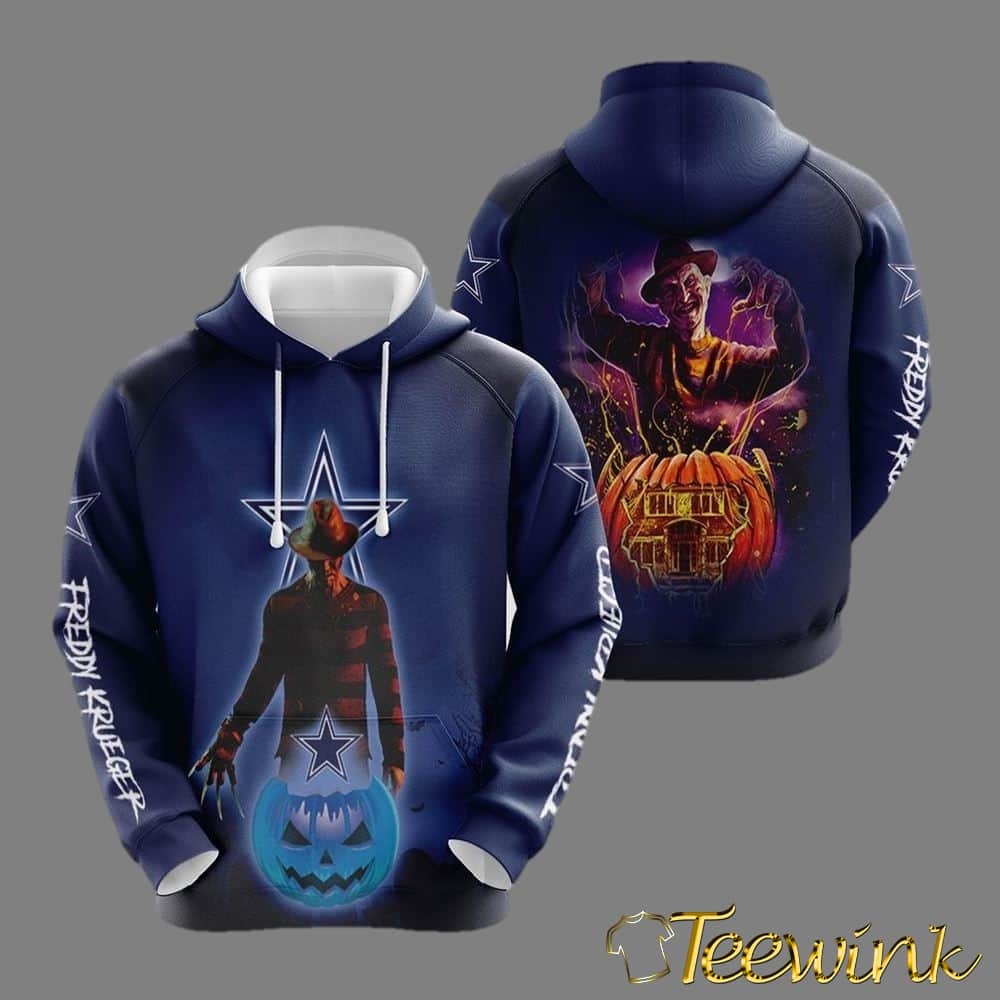 NFL Dallas Cowboys 3D Hoodie Freddy Krueger For Cowboys Fans