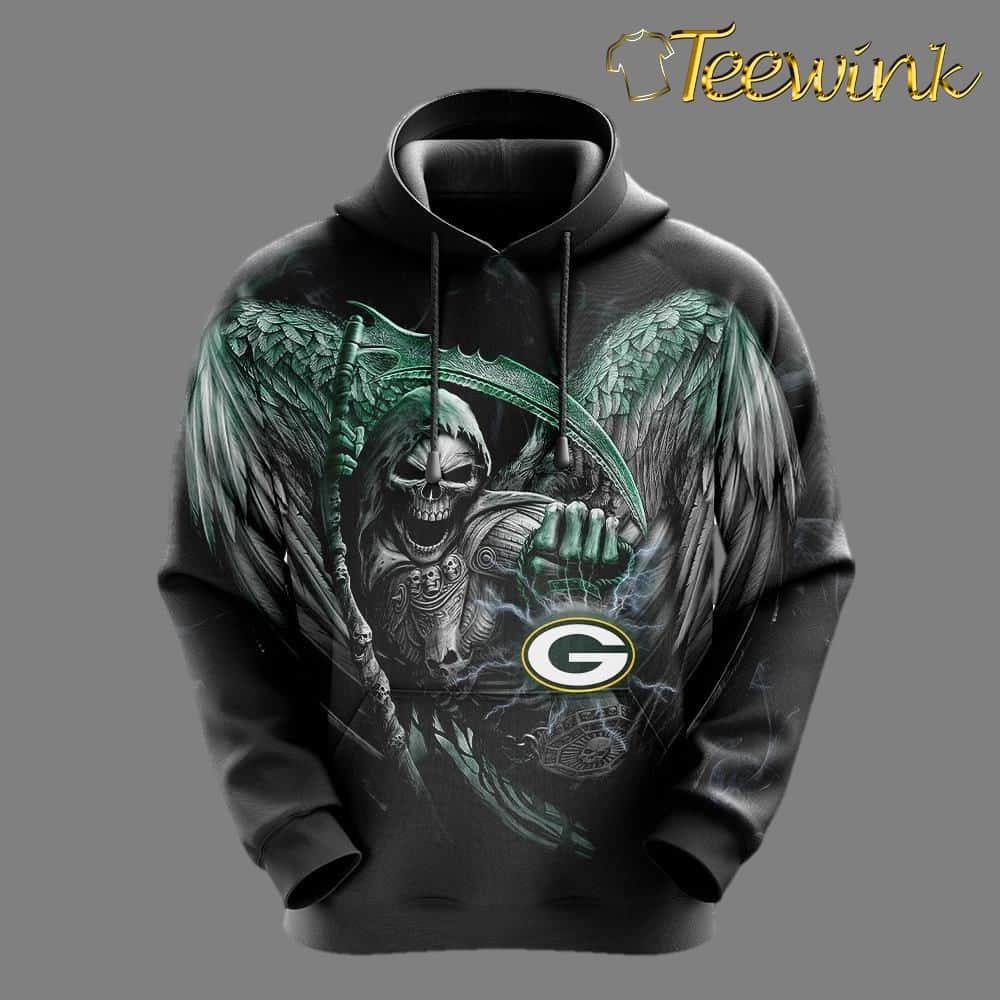 NFL Green Bay Packers 3D Hoodie All Over Print Skull Embrace Team Pride NFL Green Bay Packers 3D Hoodie All Over Print Skull Embrace Team Pride