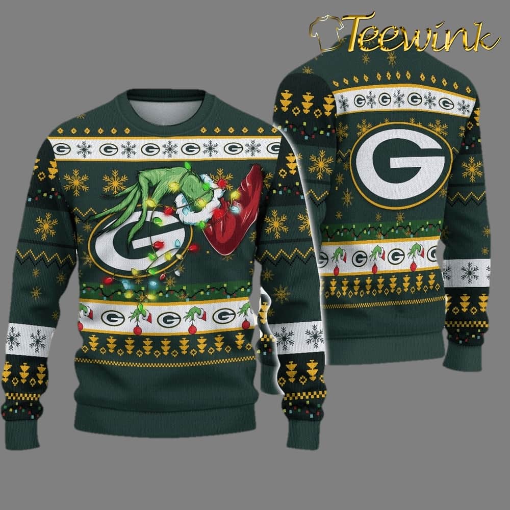NFL Green Bay Packers Special Grinch’s Hand Football Christmas Ugly Sweater