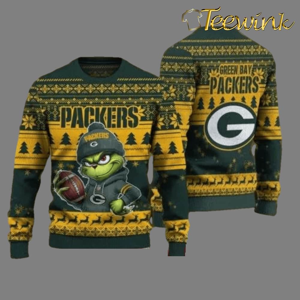 NFL Green Bay Packers The Grinch Ugly Christmas Sweater, NFL Chritsmas Sweater